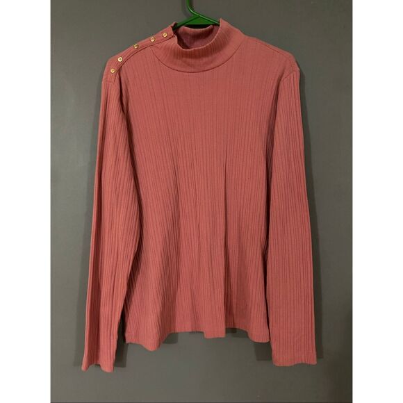Croft & Barrow Pink Ribbed Turtleneck Button Sweater Size XL NWOT - Picture 1 of 6
